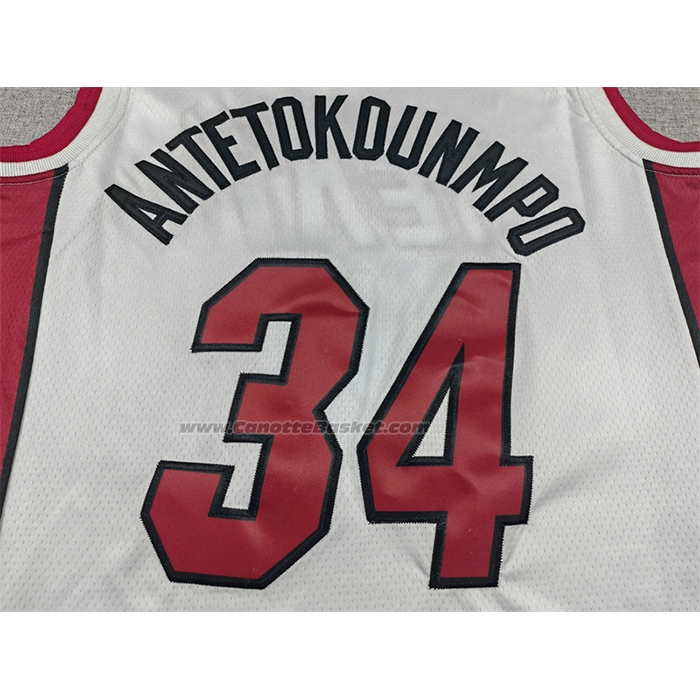Maglia Miami Heat Giannis Antetokounmpo No 34 Association Bianco
